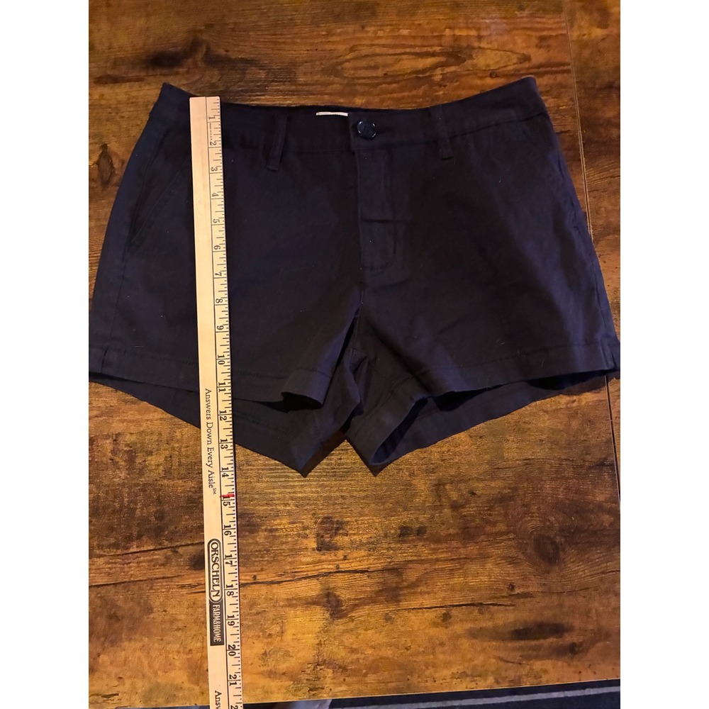 YMI Chino Shorts Women 10 Navy Blue Excellent Mid Rise Cotton Blend Casual